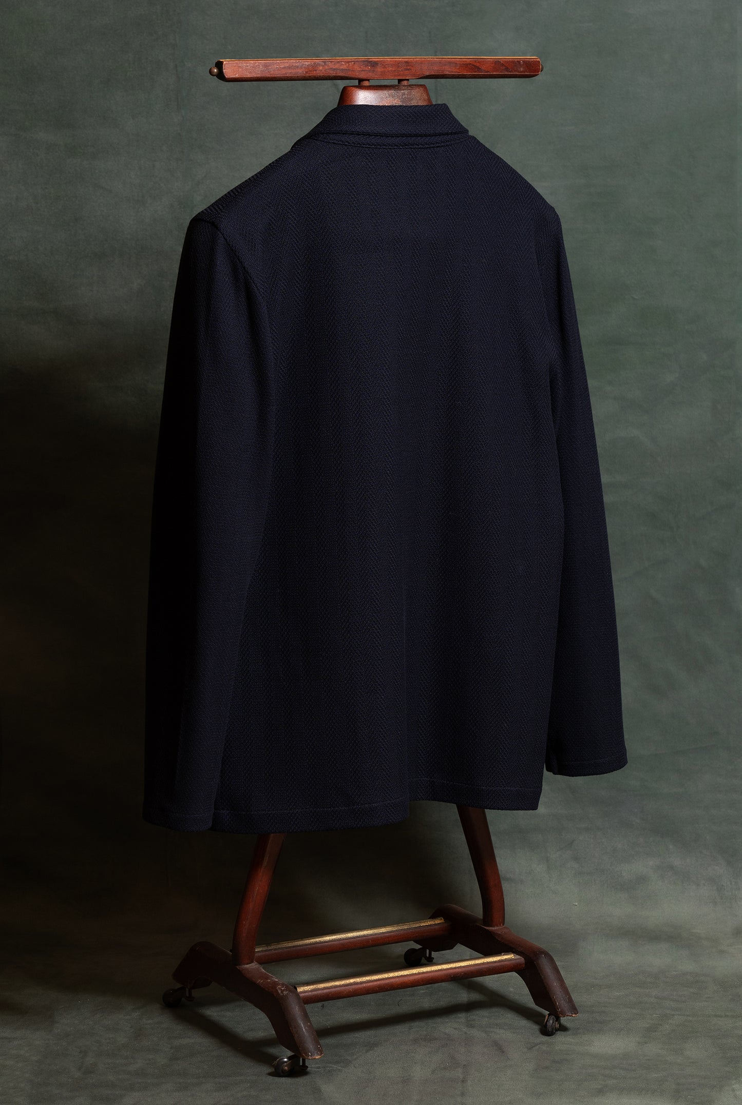 Giacca doppio petto in pura lana Tortona spigato blu amisuraduomo sartoria Milano