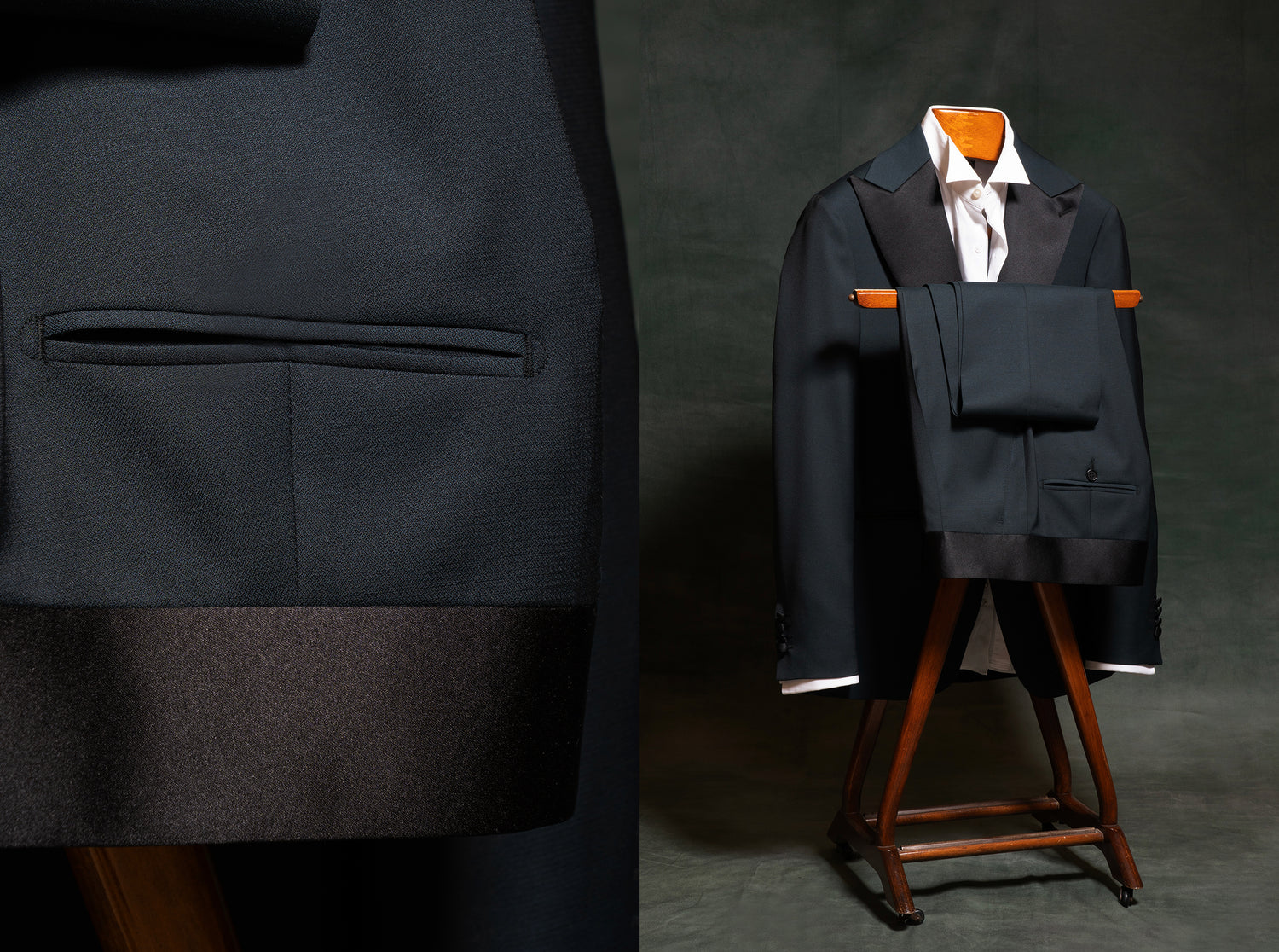 Giacca da smoking e pantaloni tuxedo modello Portofino amisuraduomo sartoria MIlano