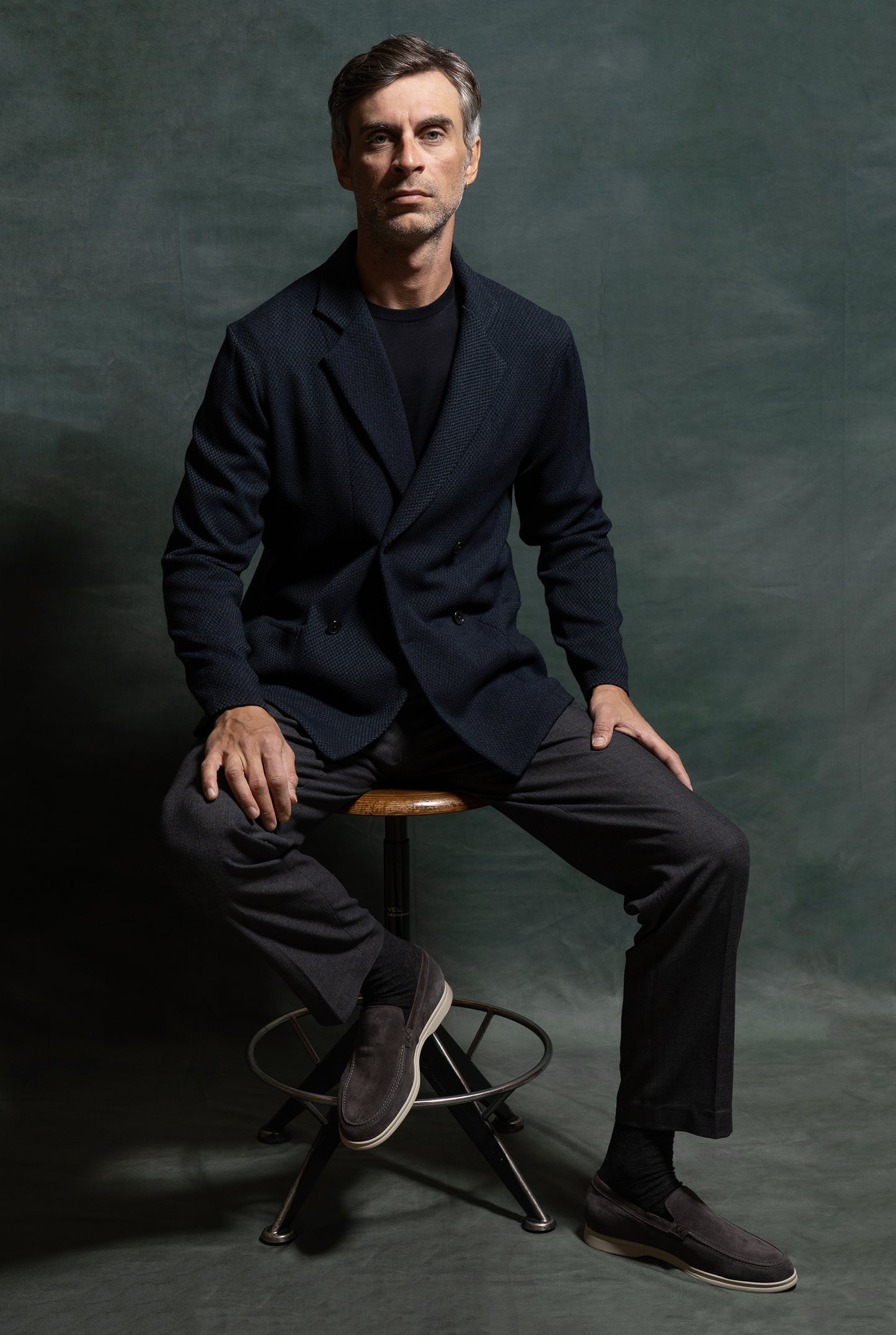 Giacca da uomo casual doppiopetto in lana microfantasia modello Tortona amisuraduomo sartoria Milano