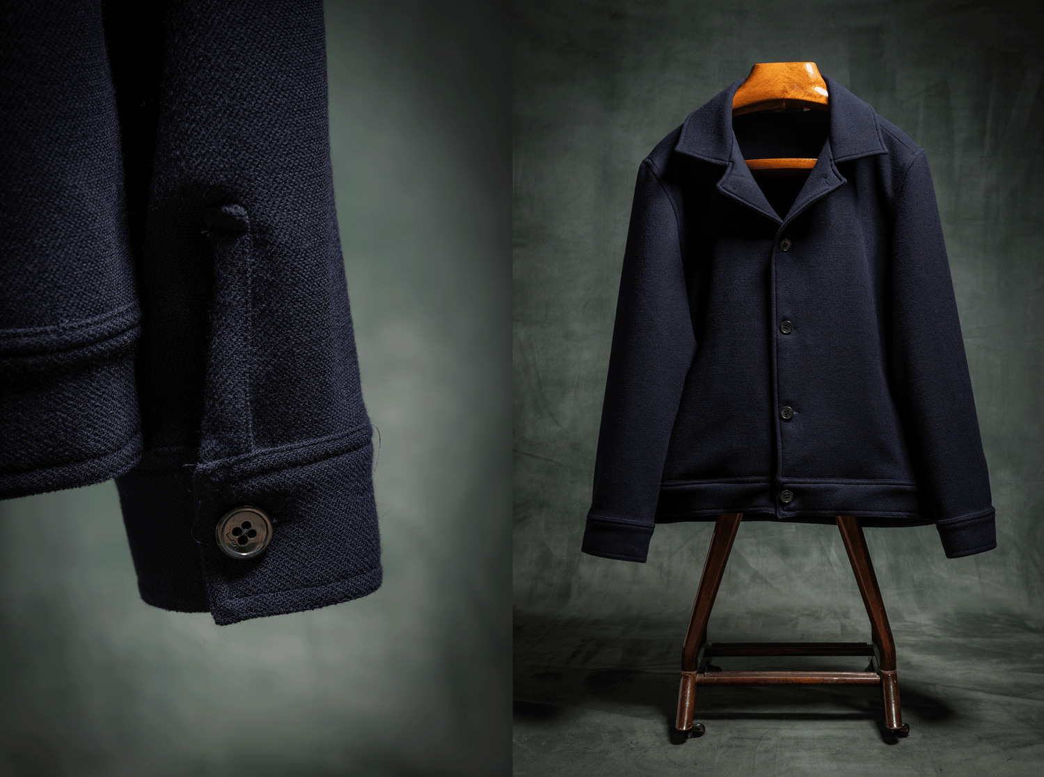 Giacca da uomo sfoderata in lana blu amisuraduomo sartoria Milano