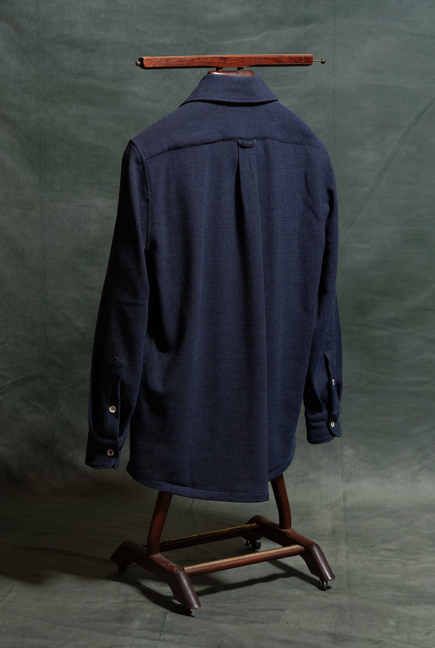 Giacca da uomo Overshirt in jersey di lana blu amisuraduomo sartoria Milano