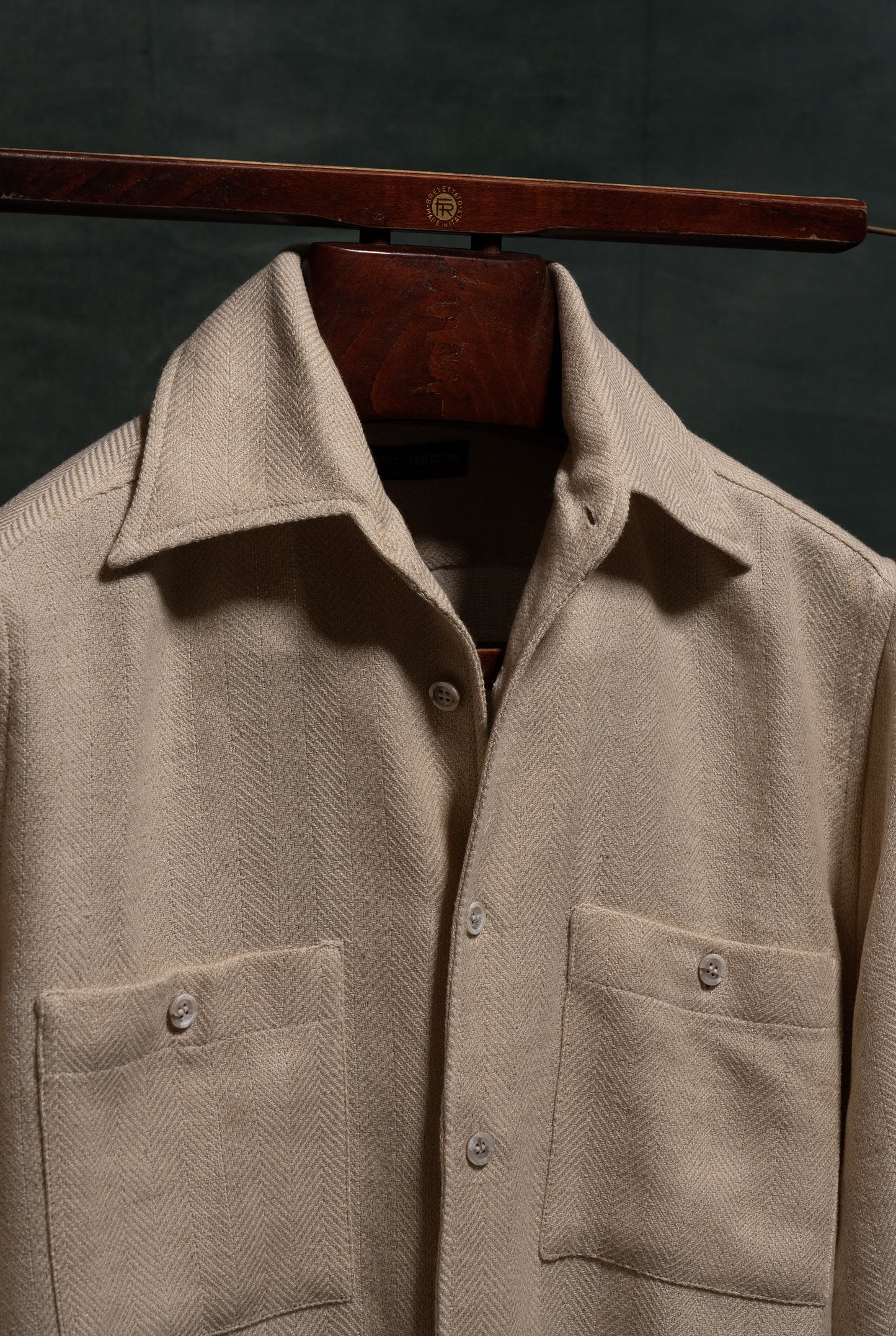 Overshirt in jersey cotone e seta Navigli amisuraduomo sartoria Milano