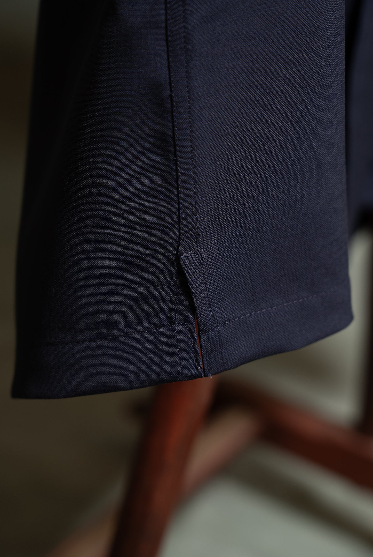 Overshirt da uomo lana tech superfine colore blu navy modello Navigli amisuraduomo sartoria Milano