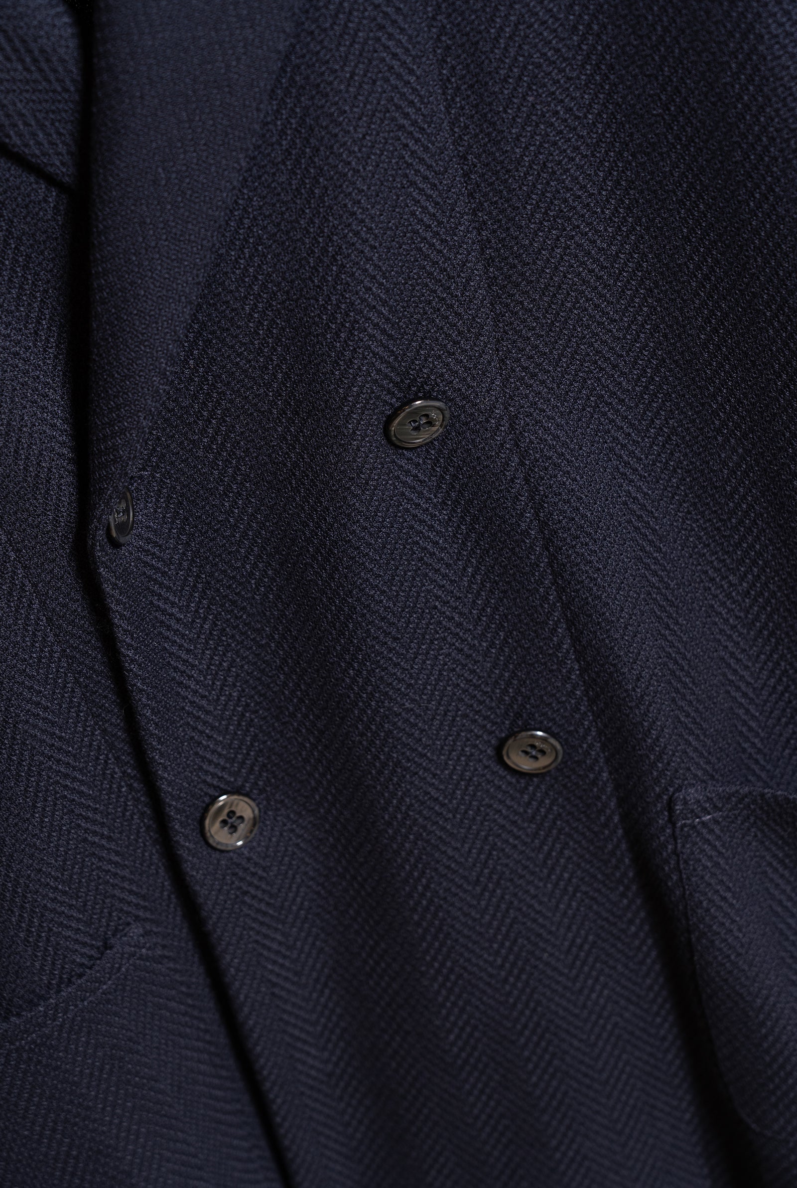 Giacca doppio petto in pura lana Tortona spigato blu amisuraduomo sartoria Milano