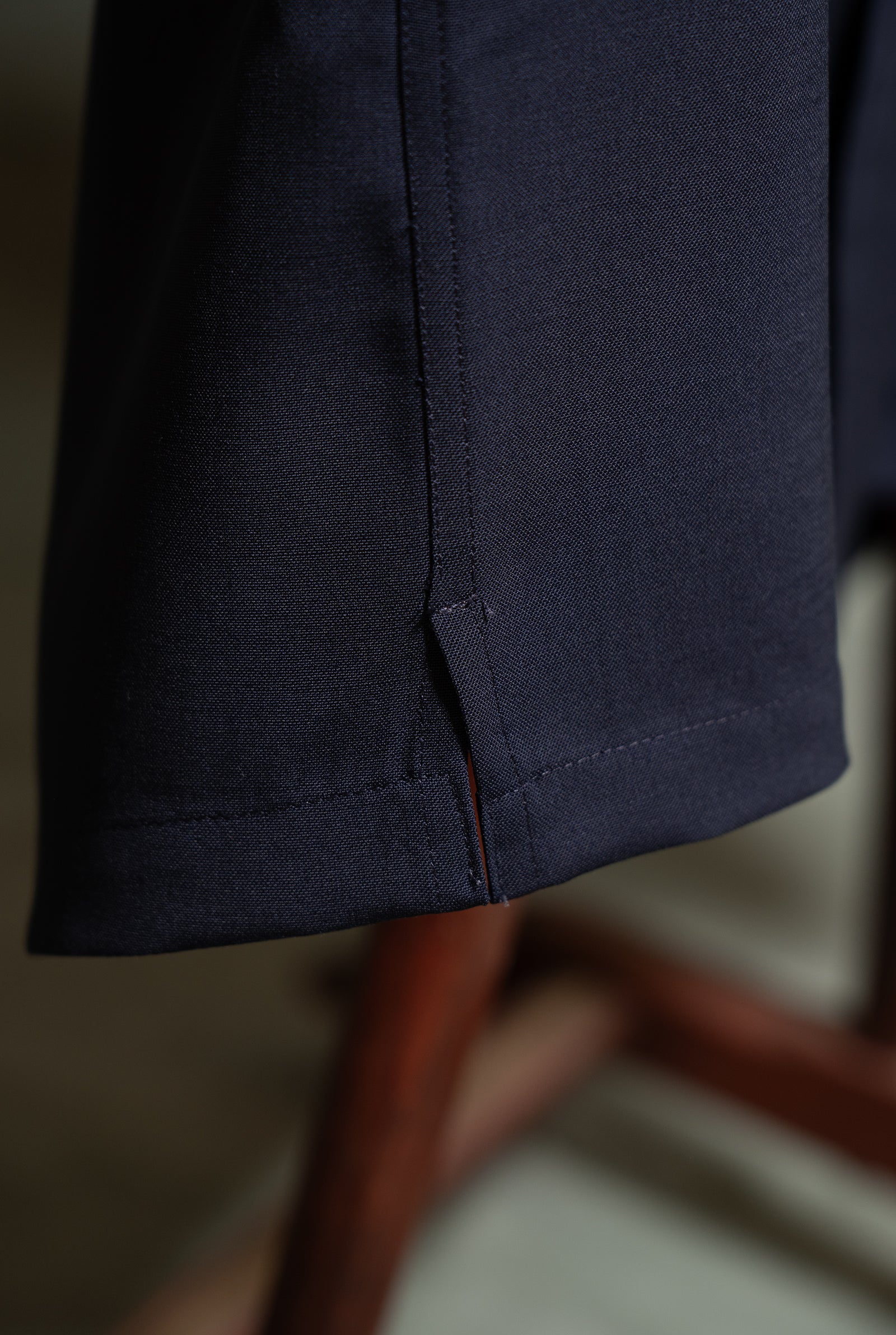 Overshirt da uomo lana tech superfine colore blu navy modello Navigli amisuraduomo sartoria Milano